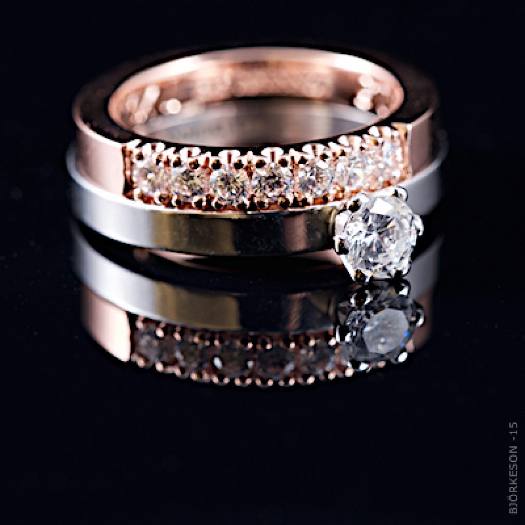 Enstensring med allians, roséguld