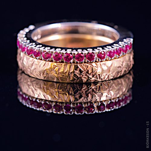 Hanrad ring med allians i rödguld